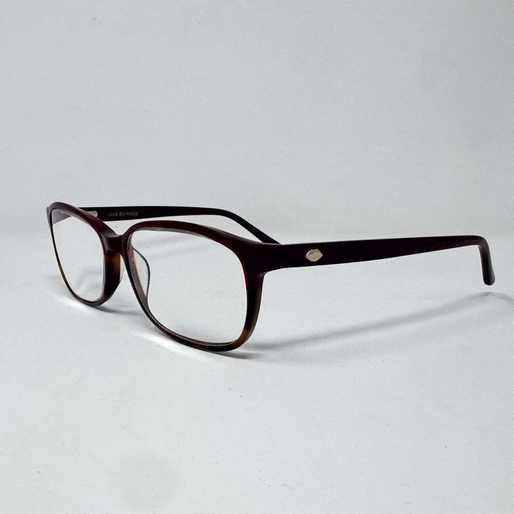 Lulu Guinness L217 RED Red Tortoise Eyeglass Frames 57-16-140 Authentic